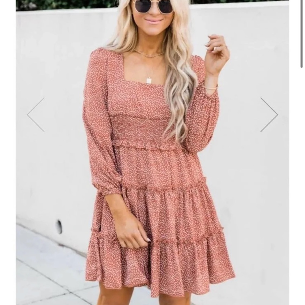 Humble Attitude Printed Rust Dress